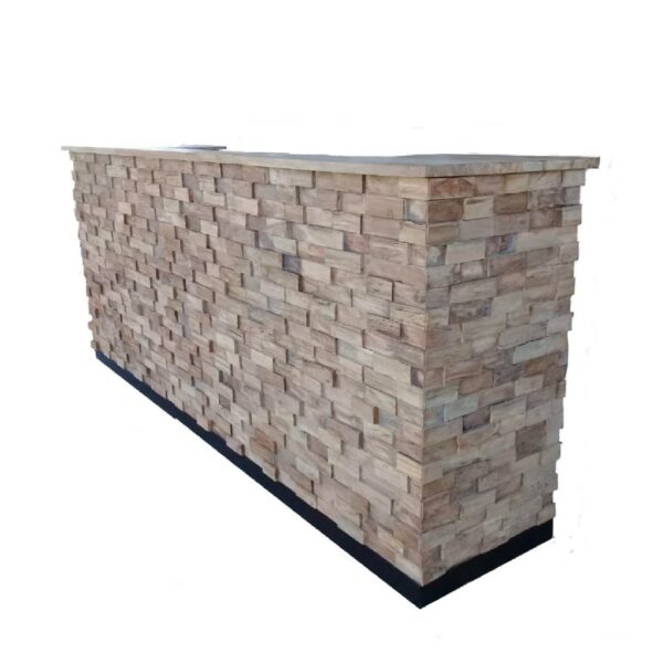 Bark counter 'Wood strips' 270x60x115 cm
