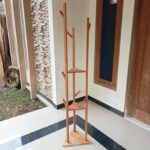 Handmade Solid Teak Wood Coat Rack with Shelves | Freestanding Entryway Organizer | Wooden Hall Tree | Towel Rack | Scandinavian Furniture