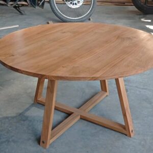 Round Teak Outdoor Dining Table | Solid Teak Wood Patio Table | Luxury Garden Furniture | Handmade Outdoor Table | Weather Resistant