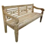 Bench Garden bench ‘Ary’ 180x55x95 cm station bench backrest
