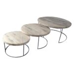 Coffee table ‘Ricardo’ 80x80x40 cm set of 3 tables around steel frame