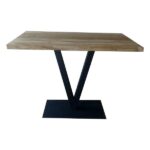 Square bar table 135 cm standing table Steel V leg
